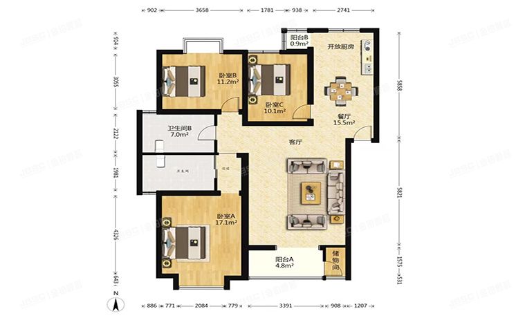 昌平区 昌盛园三区6号楼10层3单元1001号（昌盛园三区）