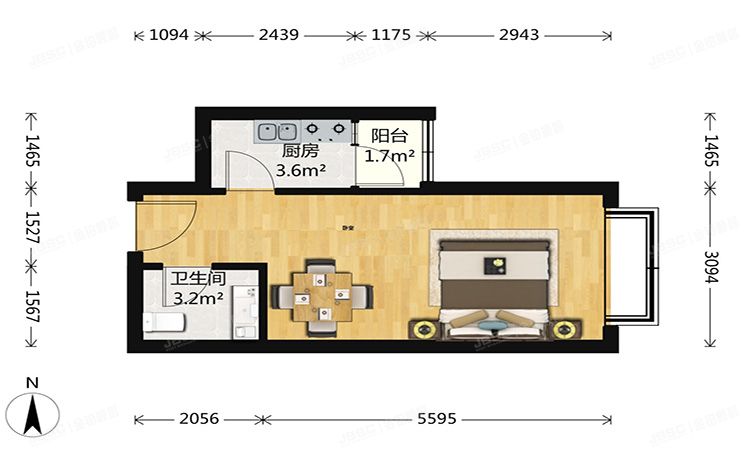 丰台区 银地家园1号楼7层2-807（银地家园）