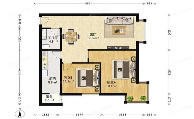 朝阳区 来春园27号楼7层706（山水巢东）