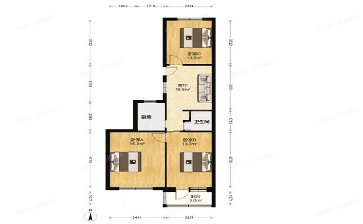 海淀区 岭南路26号3号楼3层5门301（岭南路26号院）