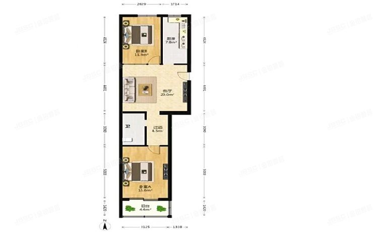 西城区 樱桃二条8号院1号楼3层⑥-3-303（樱桃二条8号院）