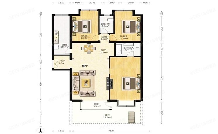 通州区 玉带河东街2号院2号楼四层1单元151号（运河明珠家园）