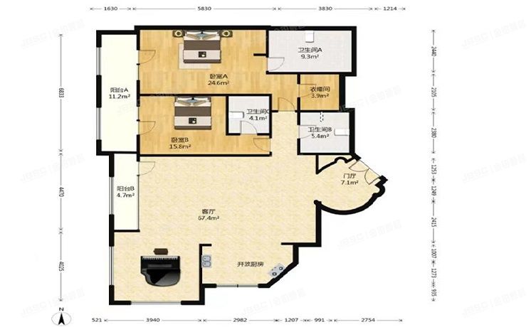 朝阳区 朝阳公园路9号院2号楼3层16单元302（九号公寓）