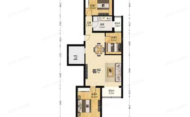 怀柔区 东关一区60号楼3层2-0301（东关一区）