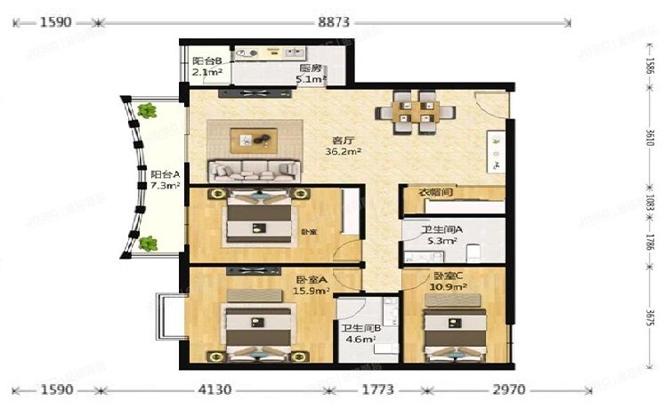 东城区 安定门外大街11号院1号楼3单元203（华府景园）