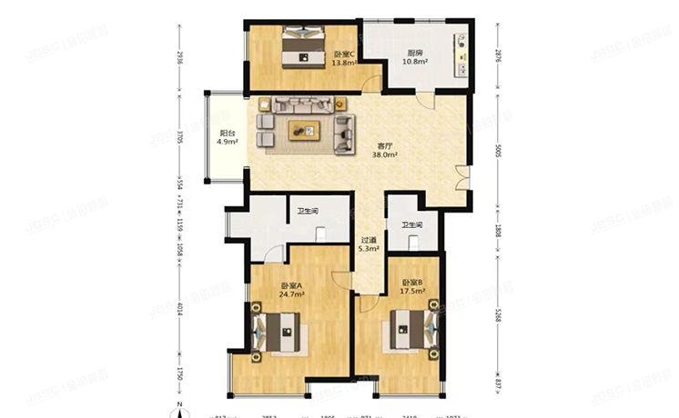 朝阳区 水岸南街8号院3号楼3单元12层1503号（华贸城东区）