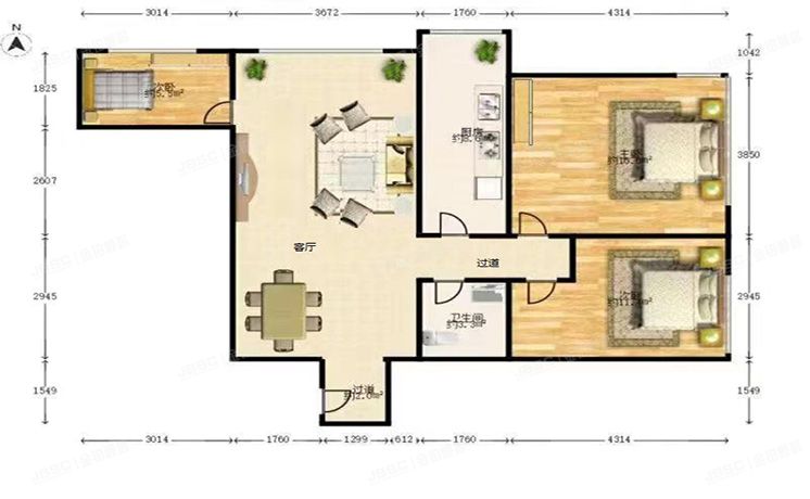 朝阳区 广渠门外大街5号院51号楼3层301（富力城D区）
