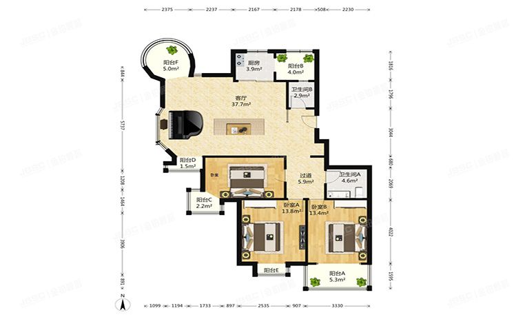 大兴区 滨河北里6号楼7单元102室（那尔水晶城）