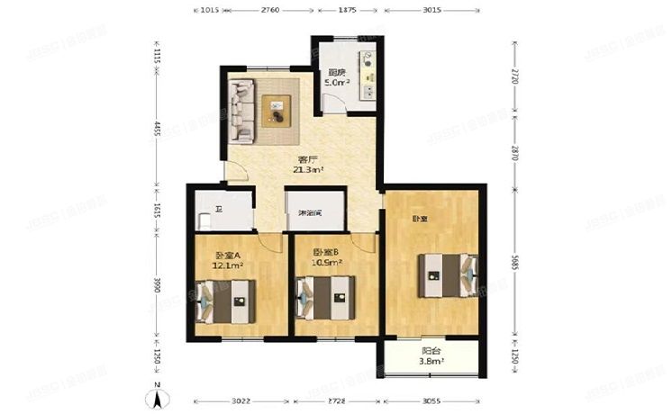丰台区 丽源路56号院3号楼3层2单元301号（精图小区）