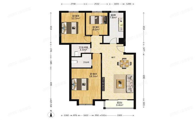 大兴区 金惠园三里11号楼4层7单元401（金惠园三里）
