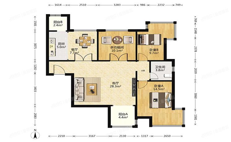 通州区 东果园1号楼5层501号（k2百合湾）