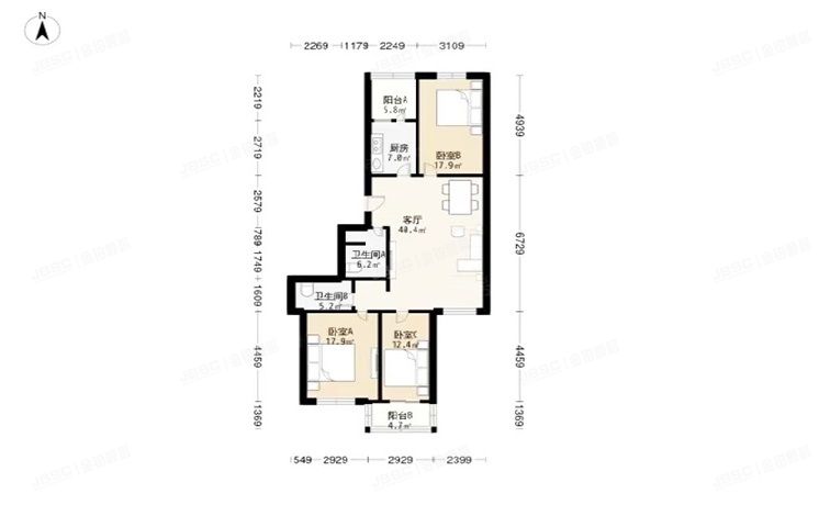 昌平区 回龙观镇龙禧苑风雅园二区7号楼4层4单元401室（风雅园二区）经适房