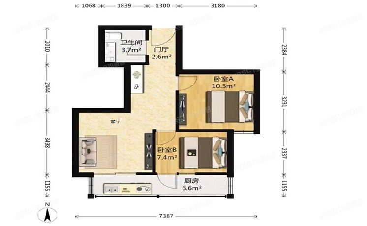通州区 京洲园391号楼4层342号（中泽家园）