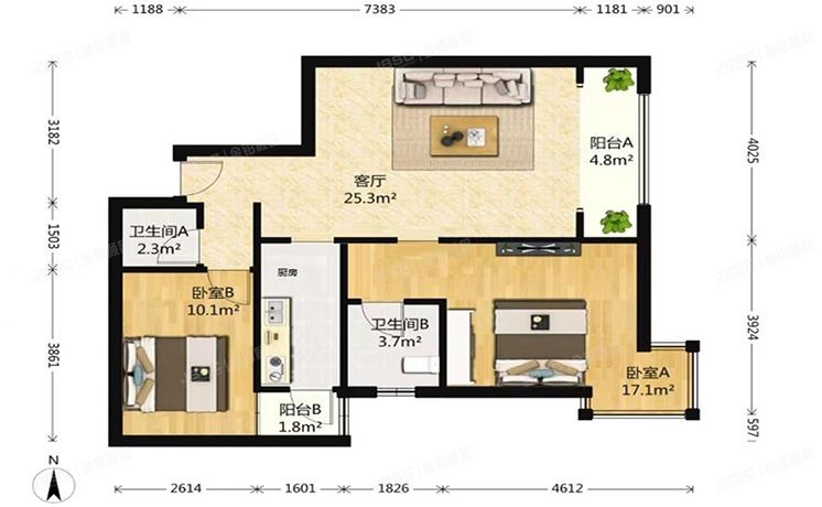 朝阳区 北苑家园绣菊园21号楼2302号