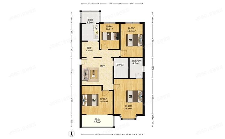 昌平区-东小口镇 天通北苑一区21号楼3层4单元301室