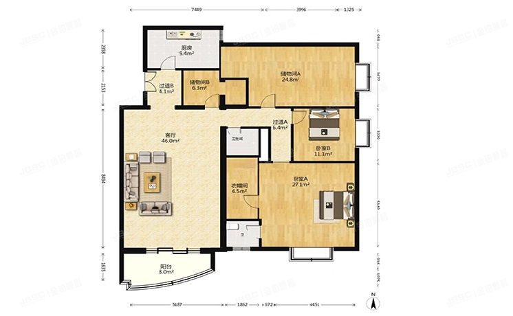 朝阳区 御景园1号楼10层11H