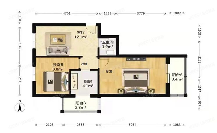 西城区 华仁路5号楼2层③-2-3号（华仁路小区）