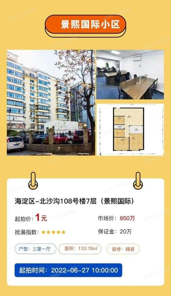 2022年首场1元起拍房产震撼来袭！