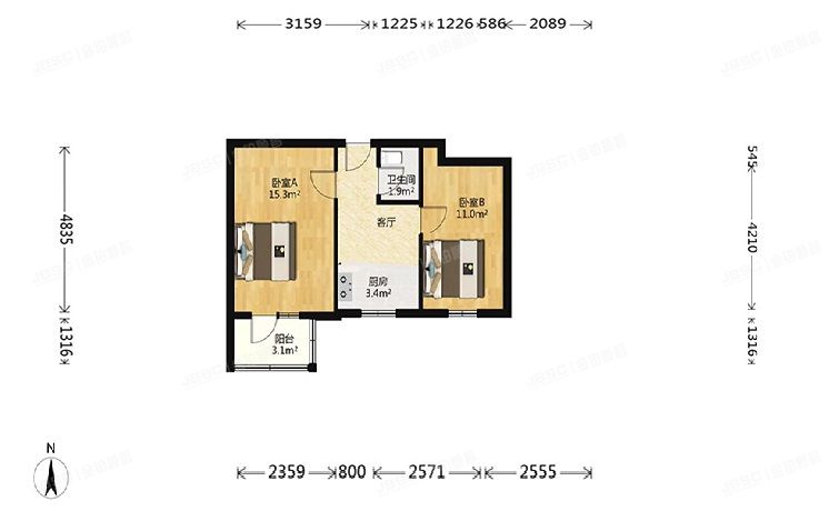 朝阳区 延静里7号楼3层1门132（延静里）