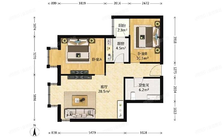 朝阳区 南磨房路16号院6号楼17层1703（禧福汇）