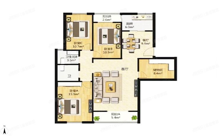 丰台区 镇国寺北街4号院9号楼-4-603室（星河城冬季星空）