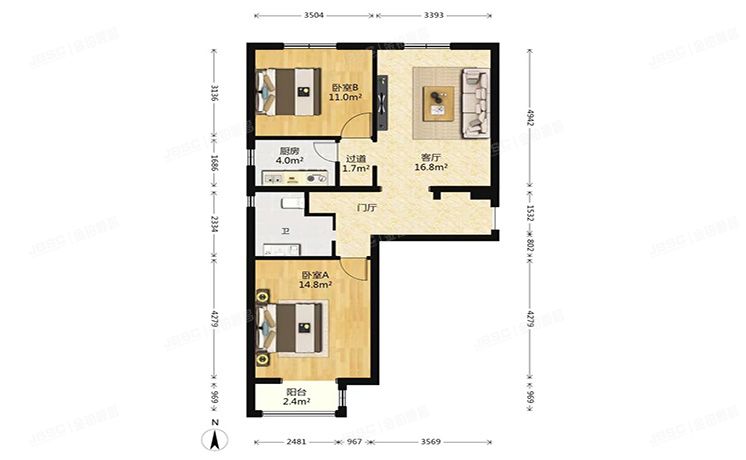 丰台区 郭公庄南街19号院6号楼15层2单元1503室（京投银泰万科西华府）