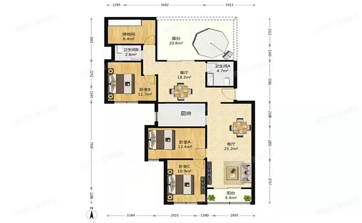 房山区 良乡北潞春家园B4号楼7层1-601 经适房