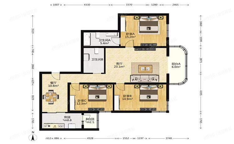 怀柔区 西园14号楼8层8-E（漪澜鑫筑）