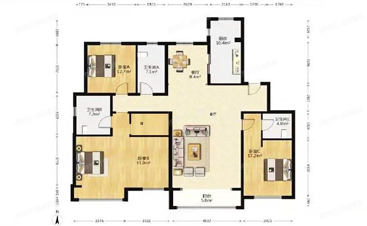 房山区 北京城建胜茂傲山3号楼4层402室