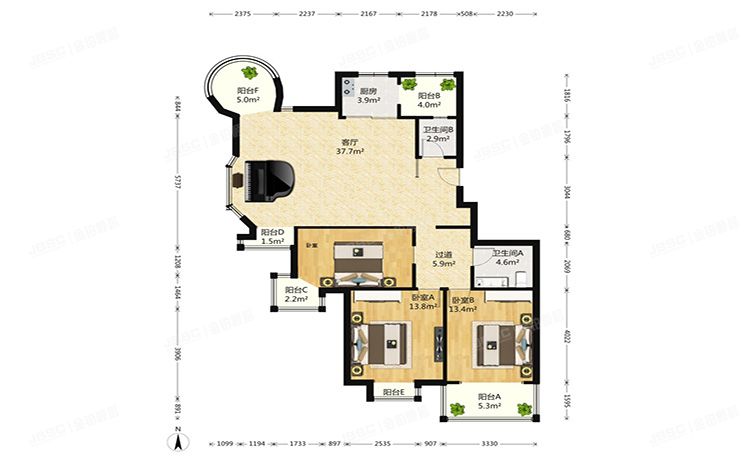 大兴区 黄村镇滨河北里6号楼3层7-302号（那尔水晶城）
