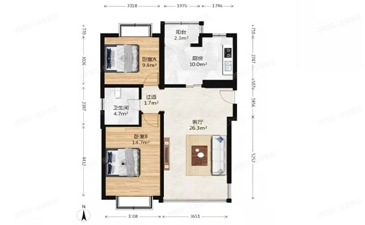 房山区 良乡地区鸿顺园29号楼6层2-602室（鸿顺园）