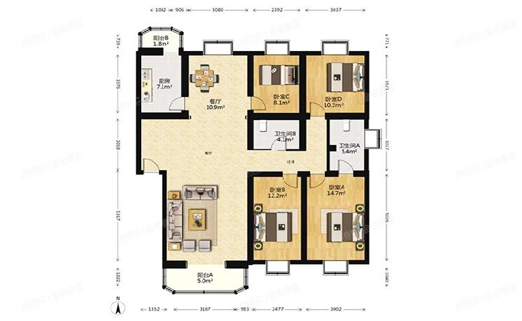 大兴区 西红门宏盛家园18号楼1单元302号（宏盛家园）