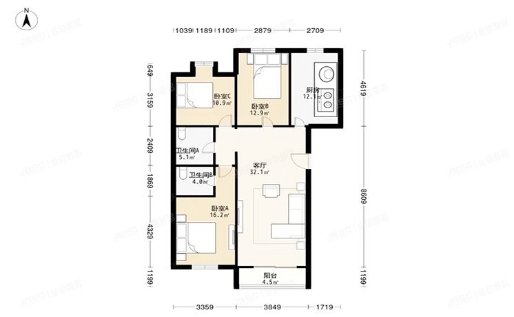 朝阳区 风度柏林6号楼10层二单元1103号