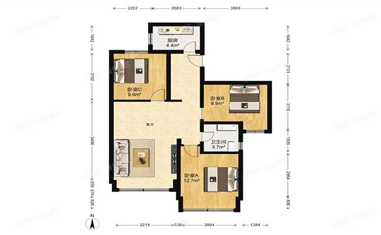 通州区 京贸国际公馆6号楼27层1单元2702