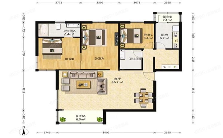 海淀区 北洼西里22号中海雅园北6号楼5层604