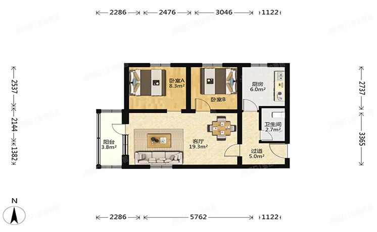 顺义区 西辛北区8号楼3层304