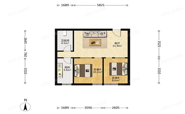 丰台区 政怡家园2号楼2层1单元207号
