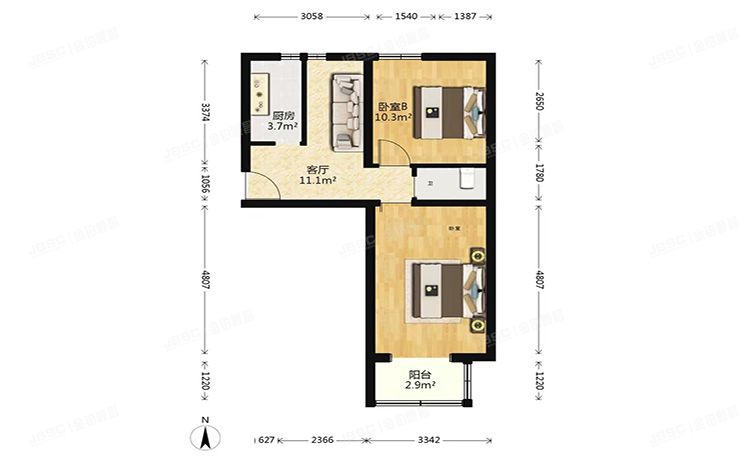 丰台区 蒲黄榆二里7号楼2层1单元201号