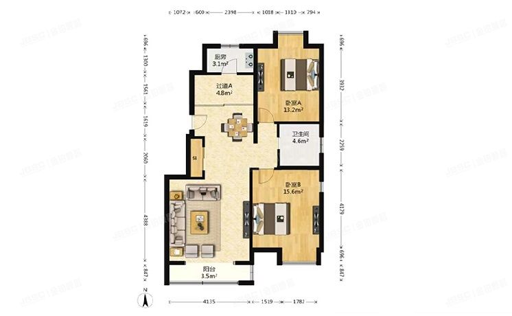 海淀区 华鸿家园7号楼4层2单元401