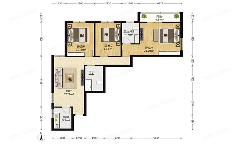 朝阳区 方华苑108号楼22层2201