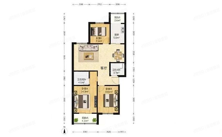 顺义区 裕龙花园二区1号楼6层六单元601号