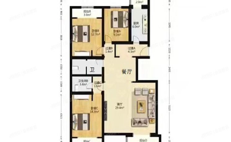 大兴区 星瑞家园23号楼3层5-301