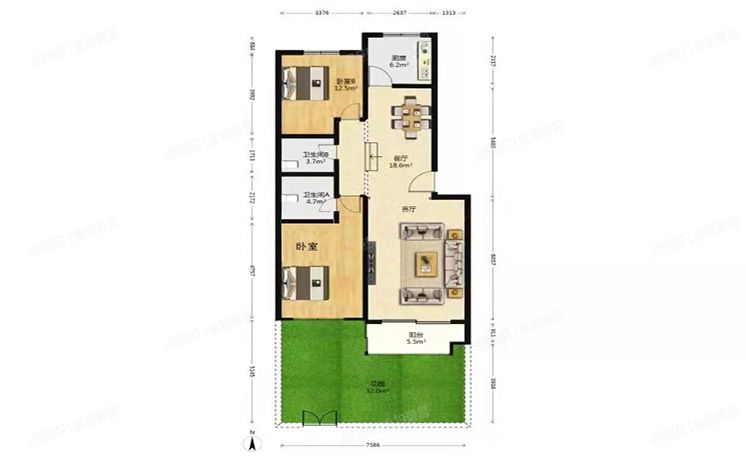 大兴区 青岛嘉园4号楼1层2-101