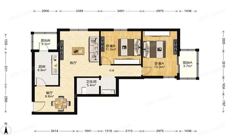 石景山区 金顶街四区9号楼2层201号