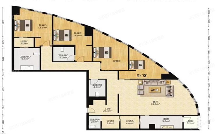 朝阳区 三里屯SOHO4号楼27层12-3101 公寓