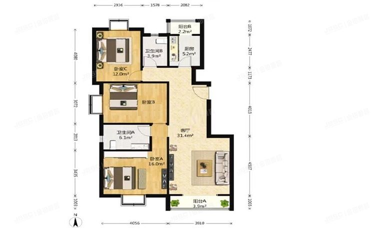 朝阳区 格林莱雅2号楼10层1单元1002