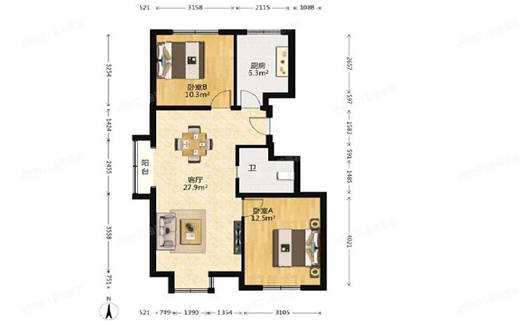 大兴区 庑殿家苑10号楼9层6单元902