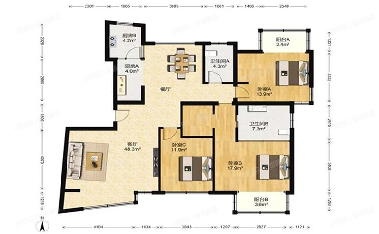 朝阳区 万象高尔夫花园205号楼3层1单元301
