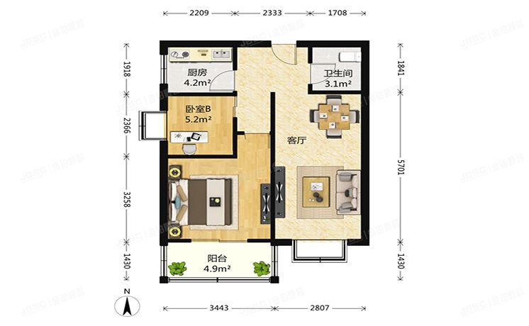 丰台区 银地家园1号楼10层1108
