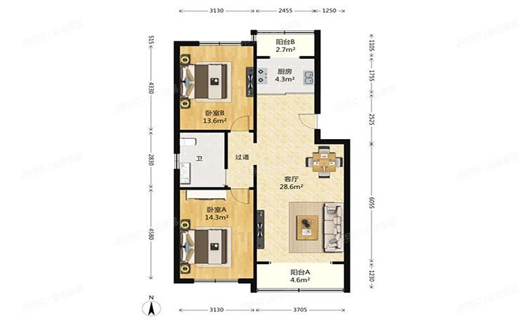 丰台区 丰卉家园7号楼6层4单元602室